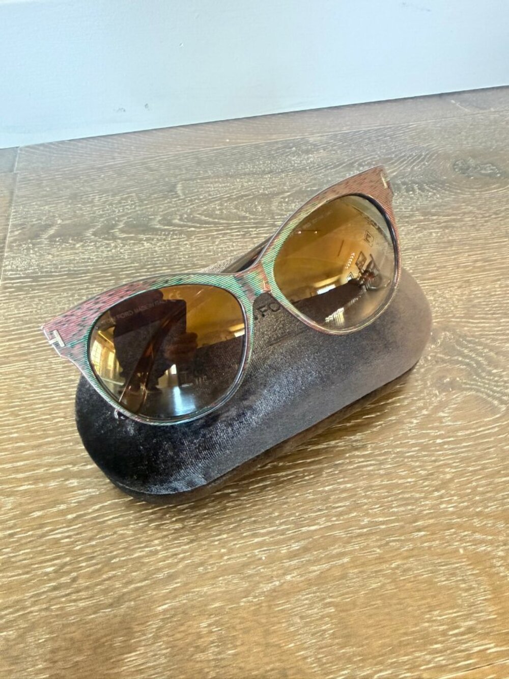 Tom Ford Saskia TF330 98G Tortoise Cat-Eye Sunglasses